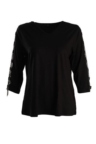 Vedi -Bb Minimalist V Neck 3/4 Sleeve Women's Blouse - Casual & Special Occasion