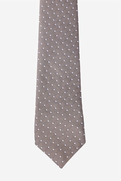 ALTINYILDIZ CLASSICS Men's Mink-White Patterned Tie