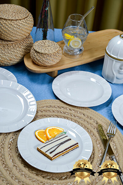 Heda Porselen Elegant and Modern Design - Set of 6 Emerald 18 Cm Porcelain