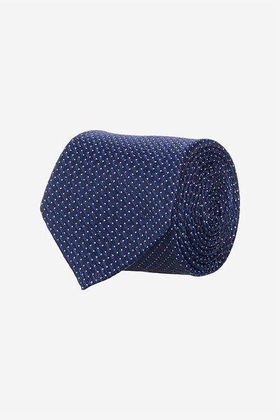 ALTINYILDIZ CLASSICS Men's Navy Blue-White Patterned Tie