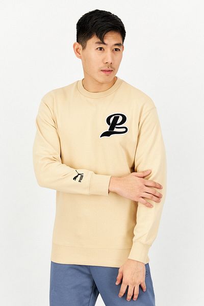 Puma Men Relaxed Fit Long Sleeve Training Sweatshirt, Beige