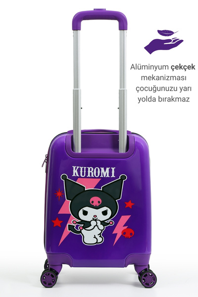 Gedox Kids Kuromi Lisanslı Mor Kız Çocuk Valizi | Darbeye Dayanıklı