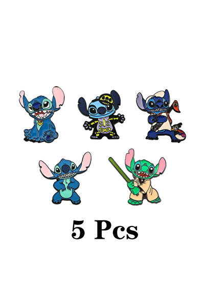 Choice XZ5450 ديزني 5 قطع من الرسوم المتحركة الكرتونية ليلو وستيتش دبوس ياقة ...