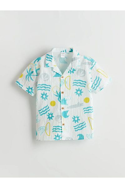 LC Waikiki Lcw Kids Ecru Patterned Boy's Shirt