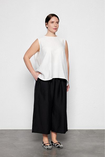 LUOKK Μπλούζα ROSS Plus Size με στριφτή πλάτη Λευκή