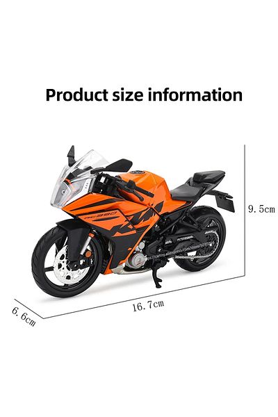 Maisto دراجة نارية رياضية KTM Rc 390 Sportster برتقالية اللون بمقياس 1:12، نموذج ثابت مصبوب، مركبات قابلة للتجميع في الشارع