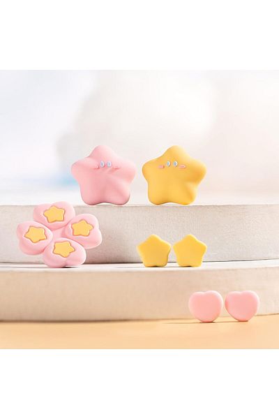 fulina 3D Soft Silicone Buttons Cover Caps,Cute Star,Comfort Hand Grip,Easy to Install,Not Easy to Fall Off