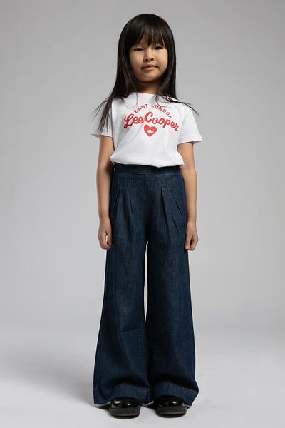 Lee Cooper ليزا بنطال جينز بناتي أزرق داكن