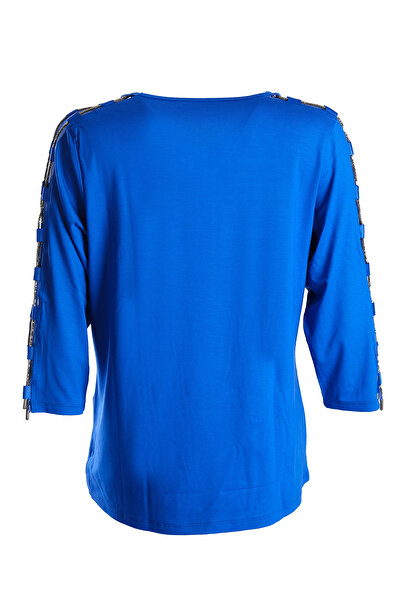 Vedi -bb Minimalist V Yaka 3/4 Kol Kadın Bluz - Günlük & Özel Gün