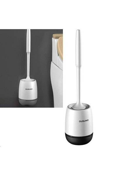 Generic مجموعة فرشاة حمام ناعمة بمقبض طويل، مثبتة على الحائط، أسود، 15×48×15 سم