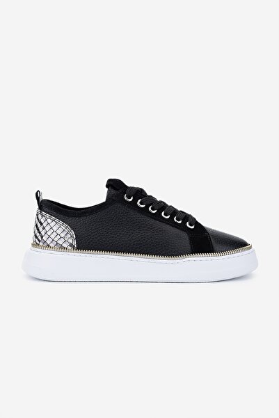 Valmenti Kadın Hakiki Deri Siyah Floter Sneakers & Spor Ayakkabı