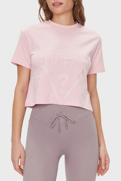 Guess Adele Crop T-Shirt Women's Pink T-Shirt V2Yi06K8Hm0-G6O1