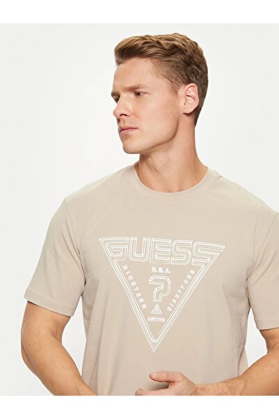 Guess WESTLY CN T-SHIRT Ανδρικό μπεζ μπλουζάκι Z5RI12J1314-G1CA