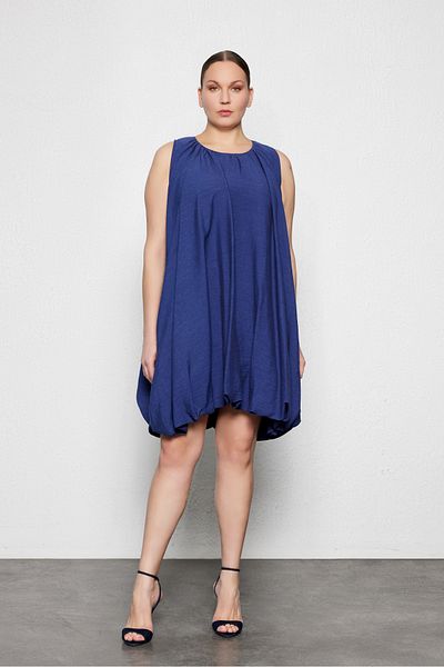 LUOKK Dolce Plus Size Mini Bubble Dress Purple