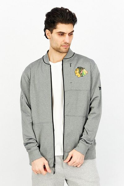NHL Men Graphic Print Jacket Shirt, Grey