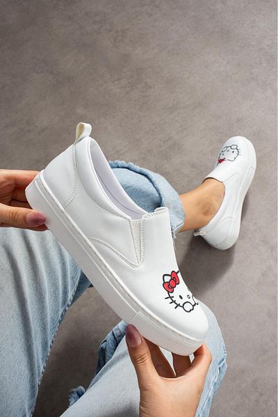 AtegeWear Hello Kity Printed Trend White Sneaker