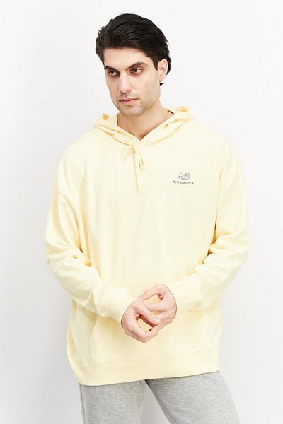 New Balance Men Sportswear Fit Long Sleeve Training Hooded Sweatshirt, Yellow