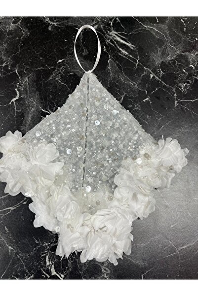 HÜLYA HEDİYELİK gelin halay mendili,lazer çiçekli incili taşlı gelinlik kumaş...