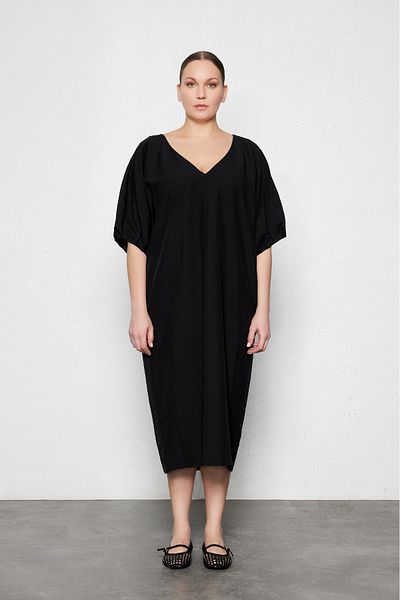 LUOKK Vıvıen Plus Size Puff Sleeve Maxi Dress Black