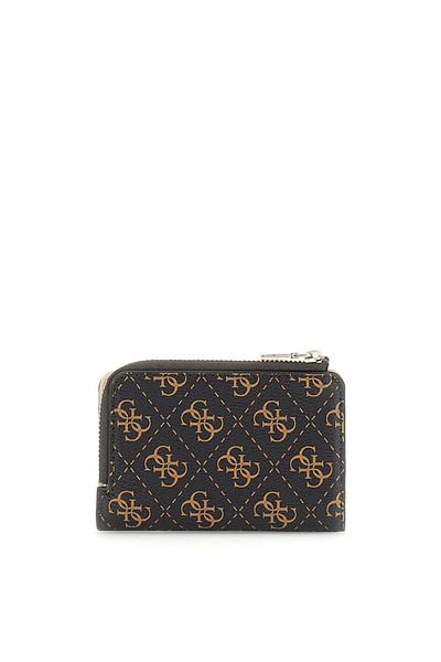 Guess Laurel Slg Zip Arnd Card Case Women's Brown Wallet Swqe8500156-Bnl