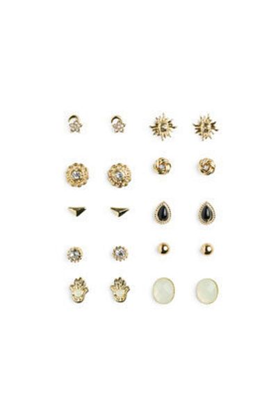 PIECES women's set with 20 pairs of earrings 17153167 gold-colored