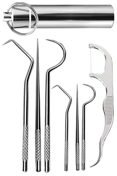 valkyrie 7 Parça Paslanmaz Çelik Mini Diş Tartar Sökücü Diş Temizleme Kiti Ta...