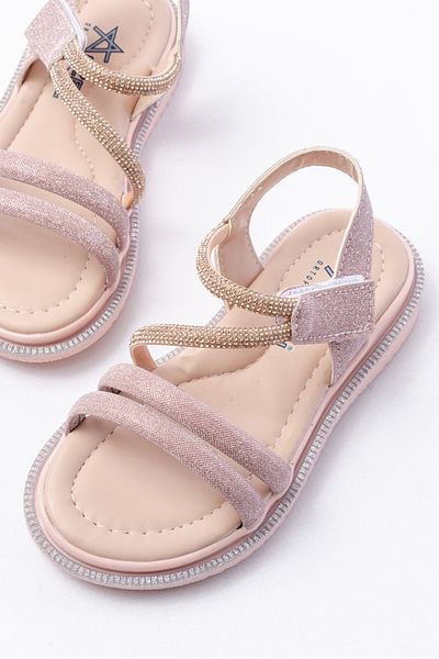 p papuccum ortopedi çocuk ayakkabıları Girl's Copper Velcro Stone Non-Slip Sole Sandals