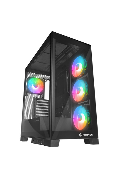 Rampage HYDRA V2 Black Type-C+USB3.0 Temperli 4*ARGB Infinity Fan+Hub E-ATX E...