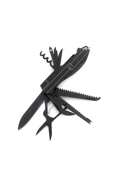 valkyrie 11 Fonksiyonlu Kamp Cep Çakısı Multitool Siyah