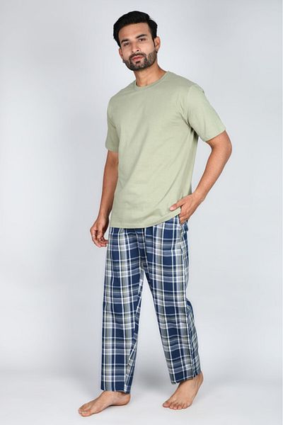 Victor and Jane Mens Premium 2pc Loungewear Set Knit & Woven
