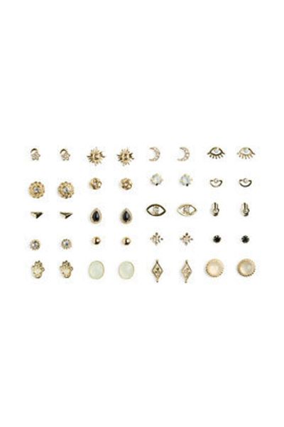 PIECES women's set with 20 pairs of earrings 17153167 gold-colored