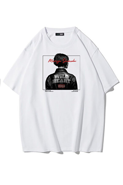 BRF Collection تي شيرت قصة فضفاضة وايلد هارت للجنسين باللون الأبيض