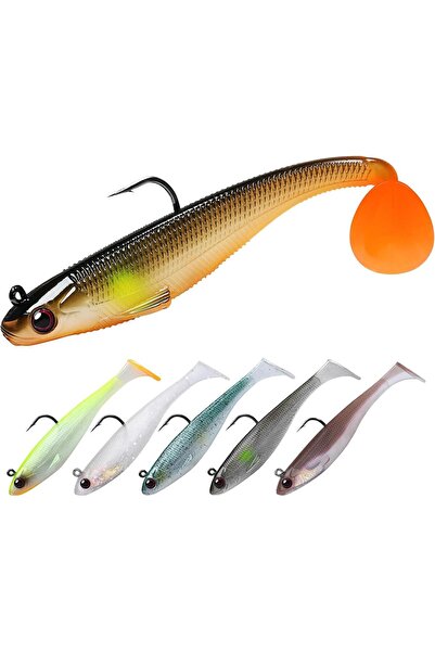 valkyrie 6 Adet 9cm 12gr Yumuşak Silikon 3d Balık Suni Olta Yem Seti Wobbler Levrek Yemi