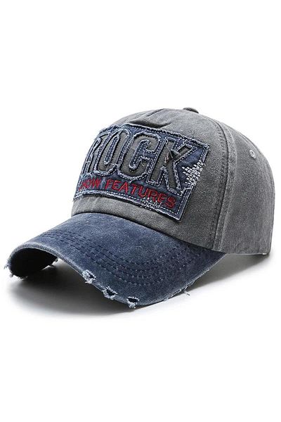 valkyrie Unisex Vintage Trucker Hat - Rock Antique, Metal Buckle, Adjustable, Black Blue