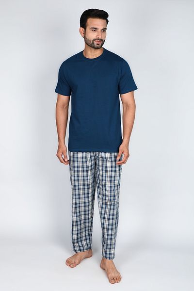Victor and Jane Mens Premium 2pc Loungewear Set Knit & Woven