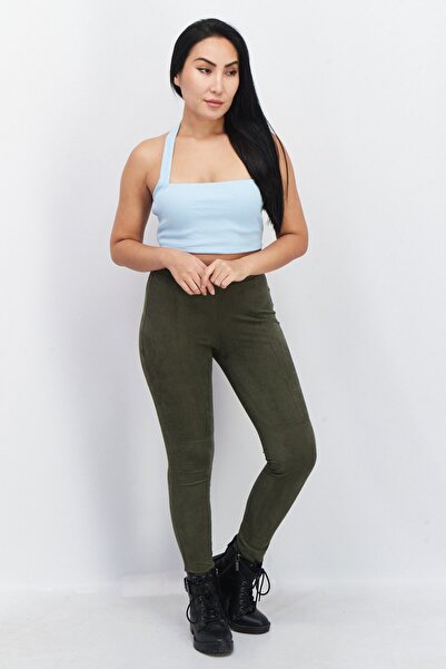 NA-KD Women Halter Neck Sleeveless Textured Top, Light Blue