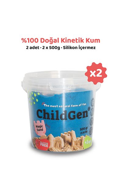 ChildGen Natural Kinetic Sand (Blue) - 2X500Gr