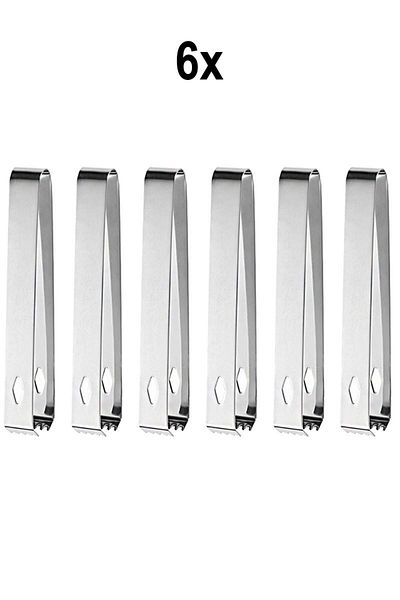 Chavin 6 Pieces Steel 16.2 cm Ice and Candy Tongs Mt128By-6