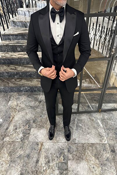 Fc Plus SİVRİ YAKA YELEKLİ DAMATLIK TAKIM ELBİSE