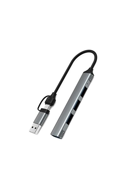 valkyrie Macbook Uyumlu Type-c & Usb Çiftli 4port Usb 3.0 Splitter 5 Gbps Çevirici Hub Adaptör