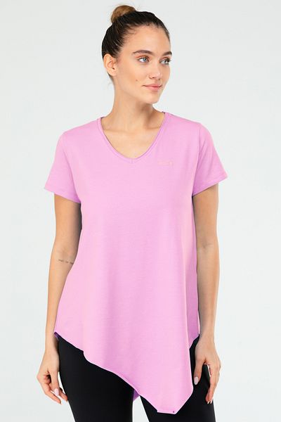 speedlife Tricou de damă cu mânecă scurtă, obișnuit, din bumbac, cu decolteu în V, Sf03881