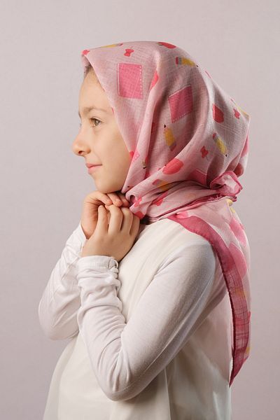 Giverny Ψηφιακό εμπριμέ παιδικό μαντήλι Hijab |   Σημειωματάριο από βαμβακερό πολυεστέρα |   μοτίβο