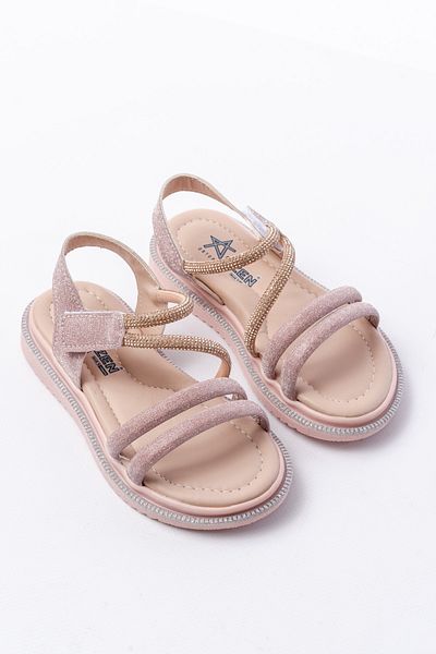 p papuccum ortopedi çocuk ayakkabıları Girl's Copper Velcro Stone Non-Slip Sole Sandals