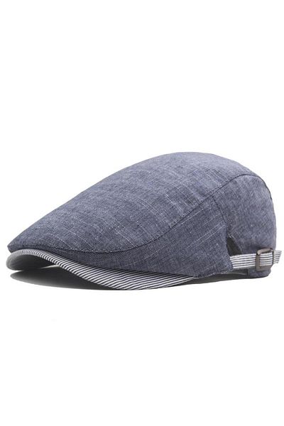valkyrie Men's Italian Style Cap - Buckle, Adjustable Anti-Sweat, Plain Navy Blue