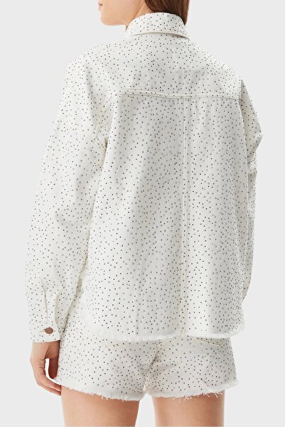 Guess Western % 100 Pamuk Regular Fit Taşlı Kot Ceket W5GN90D5N91 KOT CEKET W5GN90 D5N91 GWBL