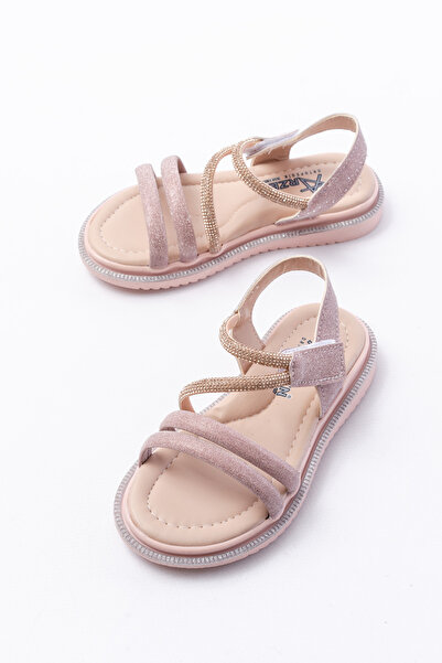 p papuccum ortopedi çocuk ayakkabıları Girl's Copper Velcro Stone Non-Slip Sole Sandals