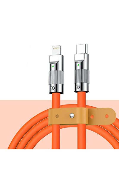 valkyrie 6a Tta-1 Type-c To Apple Ios Lightning Sıvı Silikon Data Hızlı Şarj Kablosu - Bakır Döşeme