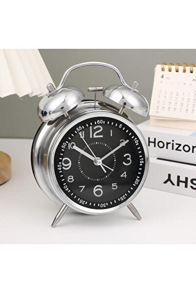 valkyrie Akar Saniyeli Büyük Boy Nostaljik Analog Çalar Saat - Fosforlu Işıklı Alarmlı Yüksek Ses He