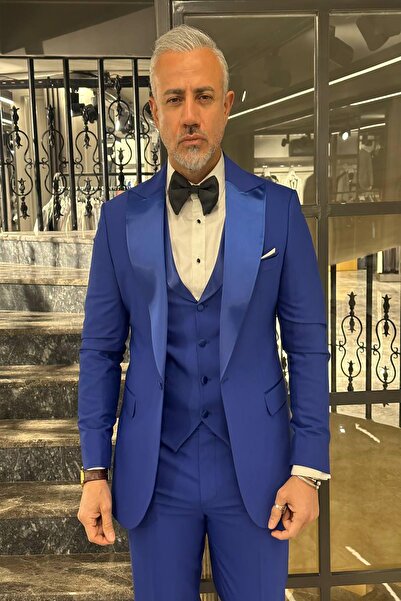 Fc Plus SİVRİ YAKA YELEKLİ DAMATLIK TAKIM ELBİSE