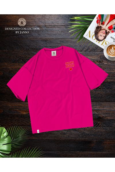 JANSO GROUP - Women Short Sleeve Mu2 Printed Tshirt Cotton Large Size Oversize